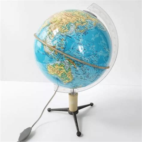 GLOBE TERRESTRE LUMINEUX VINTAGE 1950 MAPPEMONDE RETRO 50s 50 S