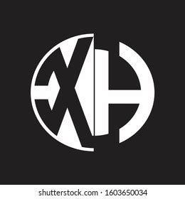 Xh Logo Monogram Negative Space Style Stock Vector Royalty Free