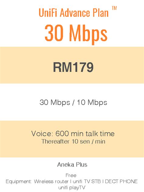 Unifi Advance Plan™ 30mbps All Internet Broadband