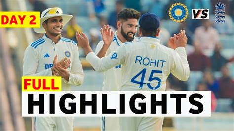 India Vs England 4th Test Day 2 Full Highlights 2024 Ind Vs Eng 4th