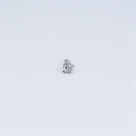 Pear Prong White Cz Pear 14k White Gold 16g 18g 3x2mm Threadless End Bvla — Modern