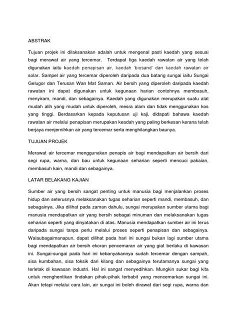 Pdf Abstrak Dan Latar Belakang Kajian Penapis Air Dokumen Tips