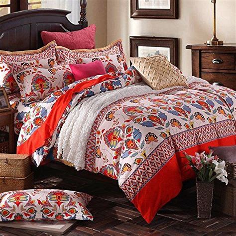 FADFAY Boho Bedding Set 4 Piece Queen Size Boho Bedding Sets