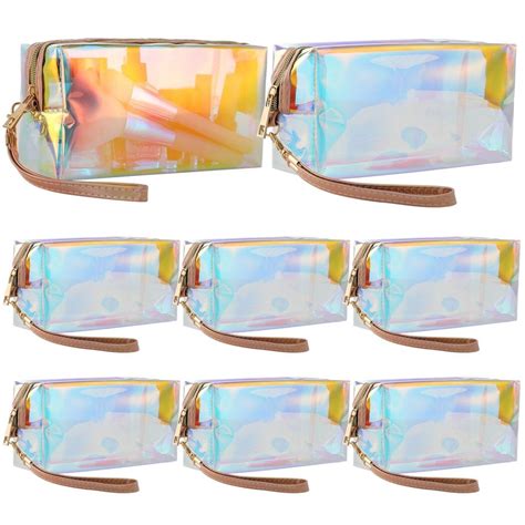 Pcs Holographic Makeup Bags Iridescent Clear Cosmetic Bags Portable