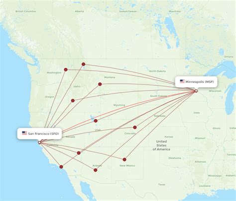 All Flight Routes From San Francisco To Minneapolis SFO To MSP