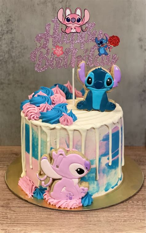 Stitch And Angel Cake Birthday Sheet Cakes Creative Birthday Cakes