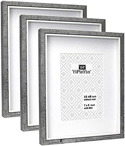 SUMGAR 8x10 Photo Frame Grey Wooden Deep Double Picture Frames With