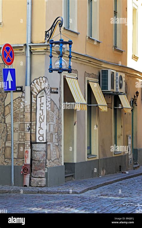 Street In Old City Riga Latvia Stock Photo Alamy