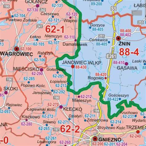 Polska Mapa Cienna Admin Drogowa Z Kodami Pocztowymi X Cm