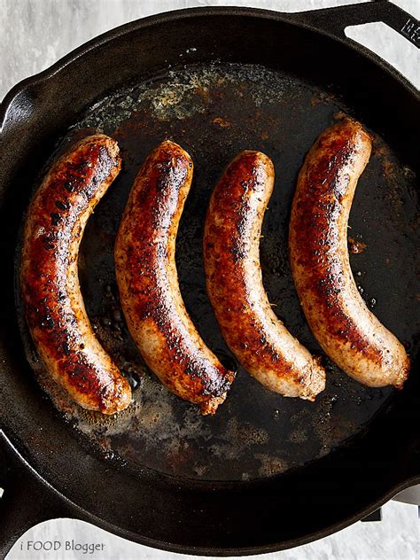 cooking brats in cast iron skillet