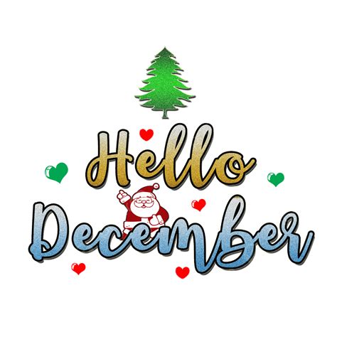 Hello December Clipart Vector Hello December Lettering Text Design