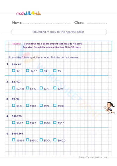 Rounding Money To The Nearest Dollar Worksheet Worksheets Library