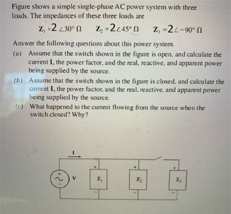 Solved Figure shows a simple single-phase AC power system | Chegg.com 
