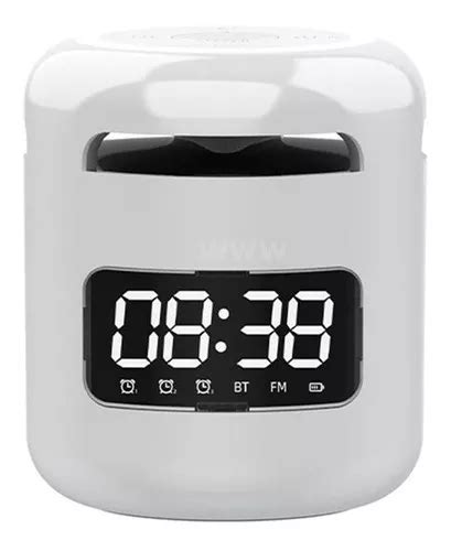 Reloj Con Radio Altavoz Fm Bluetooth Despertador Color Blanco