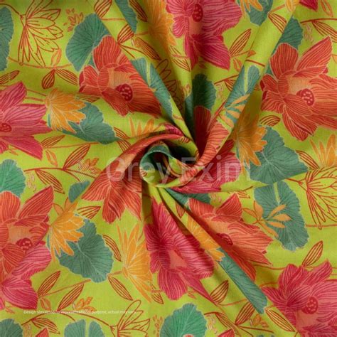 Chartreuse Yellow Floral Digital Print Cotton Cambric Fabric At Rs 169meter Floral Print