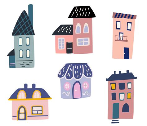 Cute Cartoon Houses Various Little Tiny Houses Small Townhouses