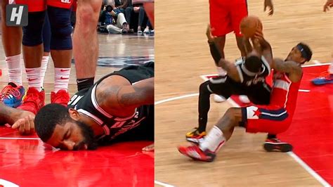 Kyrie Irving Scary Leg Injury Nets Vs Wizards February 1 2020