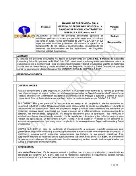 PDF MANUAL DE SUPERVISION EN LA DISPAC MANUAL DE SUPERVISION EN