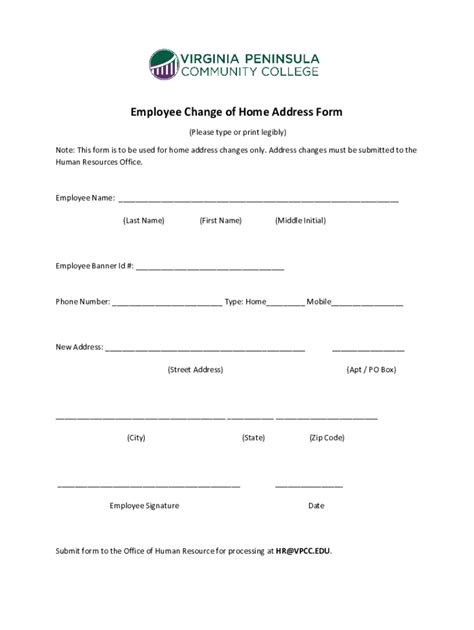 Fillable Online Free Employee Change Of Address Form Template Fax Email