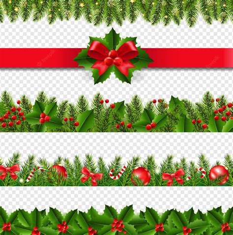 Premium Vector Christmas Border Big Set Transparent Background