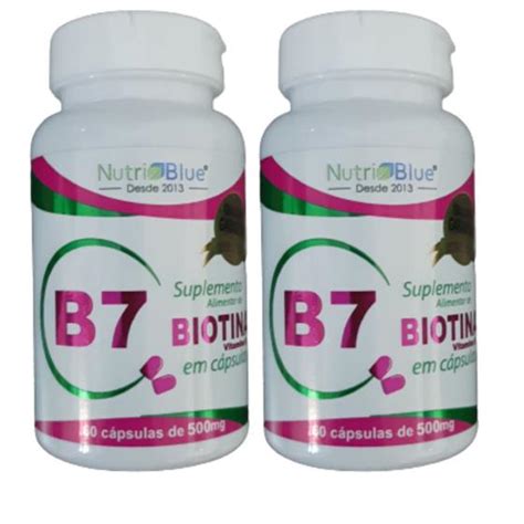 2 Biotina Tratamento Firmeza Dos Cabelos Pele E Unha 60 Cap NUTRIBLUE