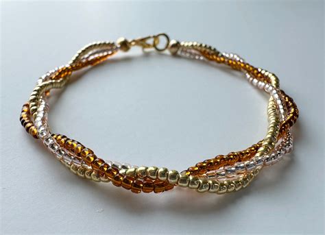 Seed Bead Bracelet Three Seed Beaded Bracelets Braided Into Etsy In