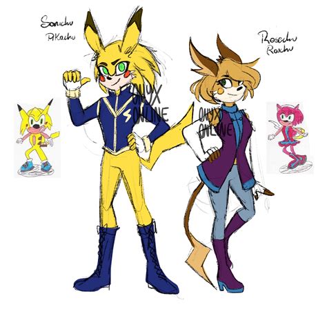 Sonichu and Rosechu by OnyxOnline on DeviantArt