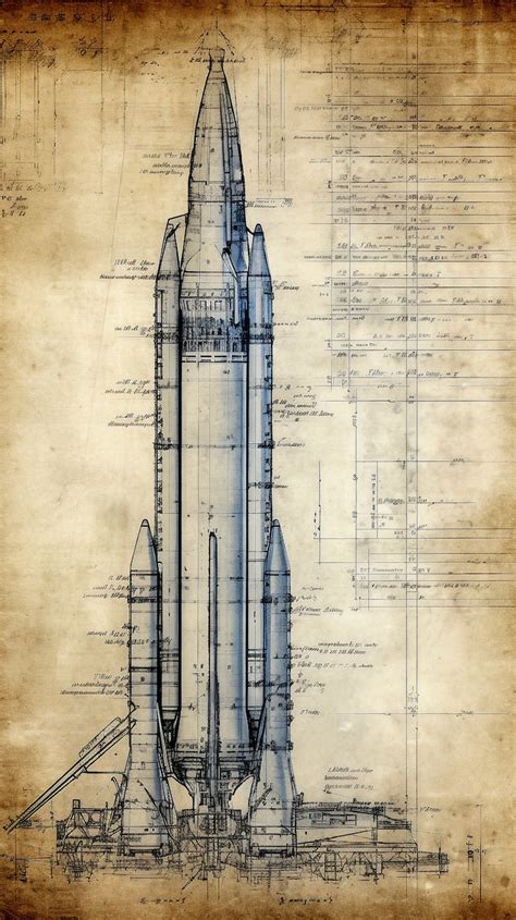 Rocket on Launch Pad Blueprint-style Digital Art. 3264 X 5824 - Etsy