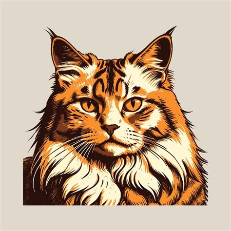 Premium Vector Vibrant Cat Portrait Illustration