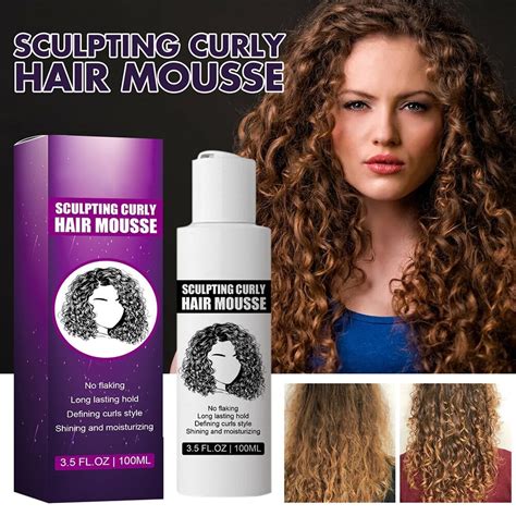 30Ml Curly Hair Mousse Anti-Frizz Hair Foam Mousse Sculpting Curly Hair ...