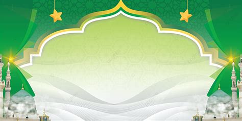 Islamic Background For The Prophets Birthday Green Yellow Vector Green