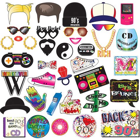 S Party Photo Booth Props Kit S Throwback Party Supplies