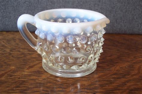 Vintage Hobnail Moonstone Opalescent Mini Cream And Sugar Set Etsy