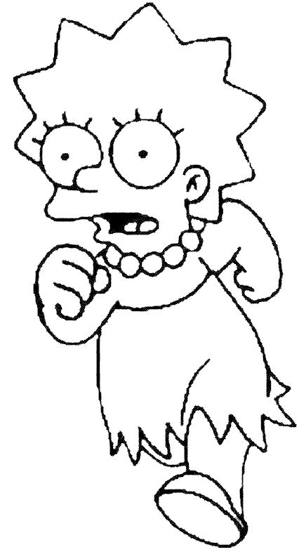 Desenho De Lisa Simpson Correndo Para Colorir