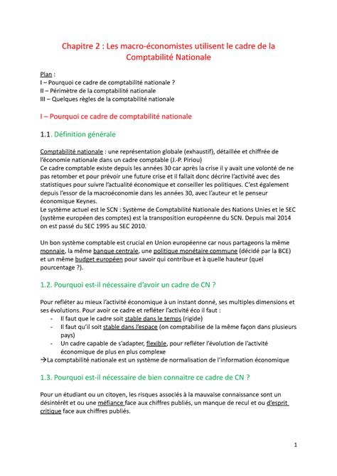 Chapitre 2 Macroéconomie S1 Chapitre 2 Les macro économistes