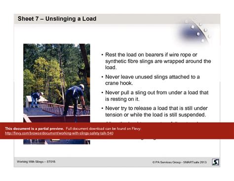 Pdf Working With Slings Safety Talk 19 Page Pdf Document Flevy