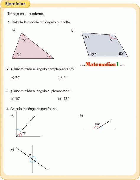 Angulos Ejercicios Resueltos De Matem Ticas De Primaria O B Sico Pdf