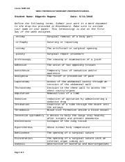 NURS 120 Terminology Worksheet Week 1 1 2 Docx Course NURS 120