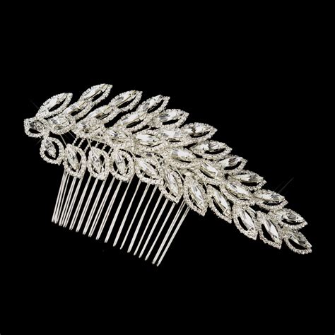 Sparkling Floral Silver Wedding Combs - Elegant Bridal Hair Accessories