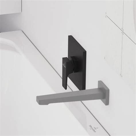 Villeroy Boch Architectura Square Einhebelmischer für Dusche schwarz