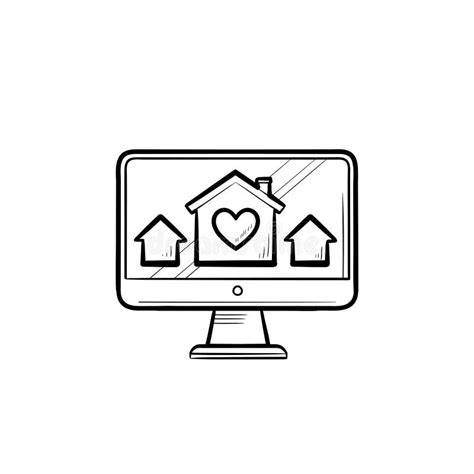 House With Heart Hand Drawn Outline Doodle Icon Stock Vector