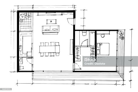 Line Drawing Of House Plan A Line Drawing Using Interior Architecture ...