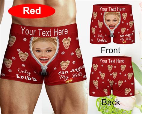 Only You Can Jingle My Bells Personalized Face Boxer With Text Name Custom Men Boxer Briefs