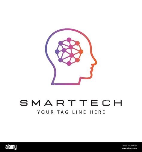 Smart Tech Logo Design Human Brain It Tech Logotype Stock Vector Image