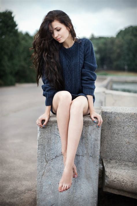 Women Smiling Barefoot Brunette Legs Sweater Hd Wallpapers