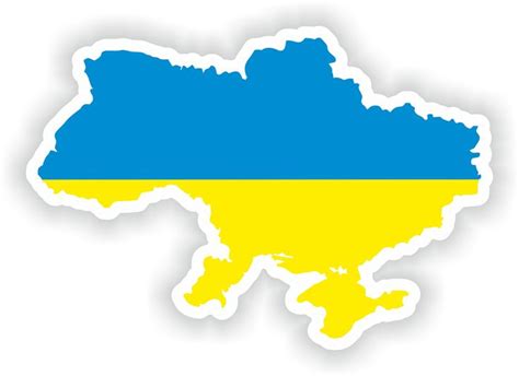 Ukraine Map Flag Silhouette Sticker For Laptop Book Fridge Guitar