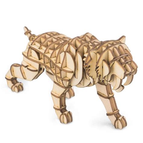 Puzzle 3D Tigre Casse Tête Bois