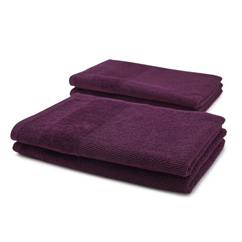 Shop Set Of 4 Purple Cotton Hand Towels - at Best Price Online in India