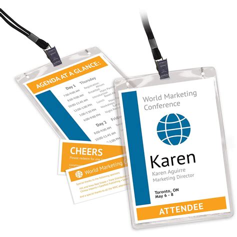 Avery Vertical Name Badges With Tickets Kit White Clear 6 X 4 1 4