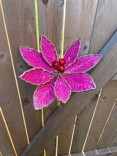 Hot Pink Velvet Poinsettia, Christmas Pink Velvet Poinsettia, Christmas Poinsettia, Wreath ...